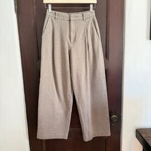 uniqlo x comptoir des cotonniers Barrel Leg Thick Fleece Gray Pants Extra Small